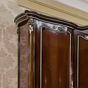 Elegant Classic Solid Mahogany <b>Wardrobe</b> Gloss Finish Minimal Carving Wooden Closet Premium Bedroom Furniture Customized - Product Image 5