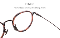 Montures de lunettes optiques rondes vintage à bord fin en titane pour la vente au détail de lunettes de mode personnalisées pour les magasins de vision OEM