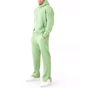 Chándal de dos piezas para hombre con logo personalizado, estilo vintage, lavado ácido, de talla grande, moderno y a la moda, para venta al por mayor - Product Image 1