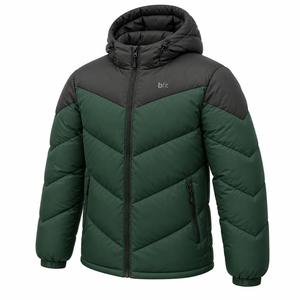 Chaqueta de Invierno Acolchada para Hombre, de Alta Calidad, Personalizable, con Bloques de Color, Resistente al Viento, Informal, con Cierre Completo y Relleno de Poliéster - Product Image 2