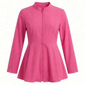 Chaqueta Médica Elegante para Mujer, Precio al por Mayor, Uniforme de Enfermería con Cierre Frontal, Logotipo Personalizado, Tela Elástica, Chaqueta Quirúrgica para Hospital - Product Image 4