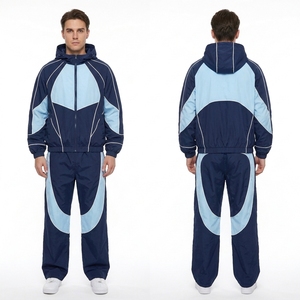 Custom <b>Black</b> Red Racing Stripe Windbreaker Set Mens Zip Jacket <b>Trousers</b> Sporty Colorblock Design Sportswear Collection - Product Image 5
