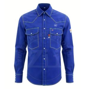 Camisas Ignífugas de Algodón FR para Soldadura, Alta Visibilidad, Precio al por Mayor, Camisas de Trabajo Ignífugas de Manga Larga para Hombre, NFPA 2112 - Product Image 3