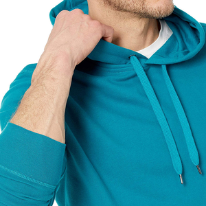 Sweat-shirt à capuche unisexe, couleur unie, coton tricoté, coupe décontractée, manches longues, style automne - Product Image 5