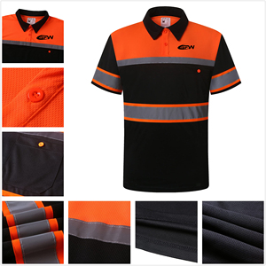 เสื้อโปโลนิรภัยแบบตาข่ายระบายอากาศ Hi Vis ขายส่ง ปรับแต่งได้ สวมใส่สบาย แขนสั้น สะท้อนแสงด้วยเทคโนโลยี Heat Transfer ผลิตจากโพลีเอสเตอร์ - Product Image 6
