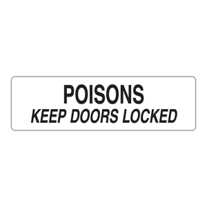 Étiquette adhésive Brady Poison Keep Doors Locked - Durable, imperméable, imprimée en UV pour les portes de stockage de produits chimiques - Product Image 3