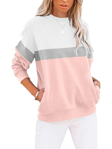 Sweat-shirt formel à capuche surdimensionné pour femme, col rond, couleur unie, épaules tombantes, manches longues, tricot en coton, style automne - Product Image 4