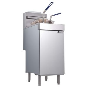 Friggitrice Professionale a 3 Bruciatori in Acciaio Inox con Doppi Cestelli Regolabili, da Pavimento per Ristoranti - Product Image 1
