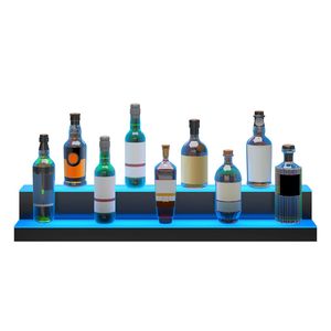 Espositore Illuminato a LED a 2 Livelli da 40 Pollici in Acrilico per Bar Commerciale e Domestico, Porta Bottiglie di Whisky Illuminato per Esposizione Liquori - Product Image 6