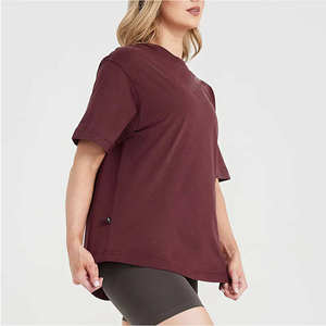 Chemise à manches longues pour femmes, en coton doux, coupe ajustée, col rond, haut décontracté pour tous les jours, léger, confortable, vêtement tendance - Product Image 2