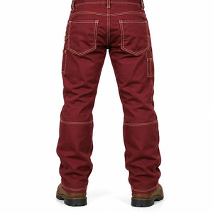 Pantalones de Trabajo Color Granate para Hombre con Costuras en Contraste, Resistentes al Fuego, Ropa de Trabajo Ignífuga, Pantalones FRC - Product Image 4