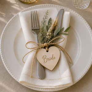 Personalized Engraved Wooden Heart <b>Cards</b> Custom Name Wood Tags Wedding <b>Table</b> Decor Party Place Setting Labels for Wedding - Product Image 1