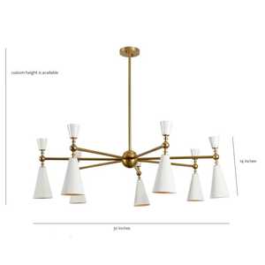 Mid Century Modern Brass Chandelier Geometric Ceiling Light Fixture Indoor - Product Image 4