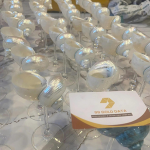 Vietnam Artisan Seashell Glass Wine Goblet for Wine Drinking <b>Table</b> Decor Bar Use for Home Dining and Restaurant Service - Product Image 1