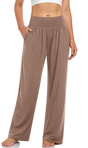 Pantalon de jogging taille haute pour femme, coupe ample, pour le fitness, la gym, le yoga, avec poches - Product Image 4
