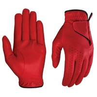 Gants de golf pour femmes en cuir véritable, main droite, antidérapants, respirants, personnalisables, avec fermeture auto-agrippante, rouge, bleu, noir, gris, marron