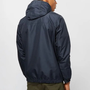 Designer Half Zipper Jacket Men <b>Black</b> Solid Color Jacket Lightweight <b>Windbreaker</b> Jacket - Product Image 4