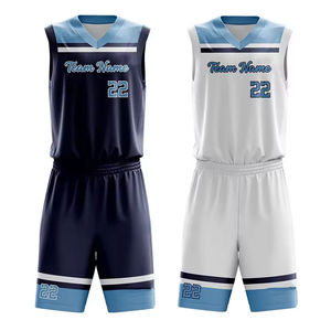 Conjunto de Camiseta y Pantalones Cortos de Baloncesto para Hombre, Bordado, Transpirable, Antibacterial, Diseño Personalizado, Tallas Grandes, Estampado - Product Image 1