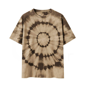 Camiseta de Punto Tie-Dye para Hombre, Manga Corta, Cuello Redondo, Estilo Casual Holgado con Estampado, Corte Regular, 100% Algodón - Product Image 1