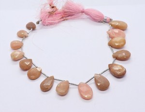 AAA Natural Pink Opal Faceted Pear Shape <b>Beads</b> 7x9-9x14 MM Pink Opal Gemstone <b>Beads</b> 8 Inch Faceted Pear <b>Beads</b> For Jewelry Making - Product Image 5