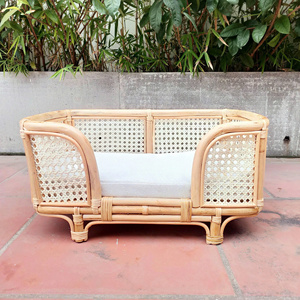 The most beautiful design of natural rattan woven pet house, Wholesale <b>dog</b> and cat <b>beds</b>, Beloved house for pets, Vietnam - Product Image 1
