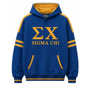 เสื้อฮู้ด Sigma Chi 1855 สีน้ำเงิน ตัวอักษรสีทอง แขนยาว ผ้าฟลีซ เสื้อสเวตเชิ้ตลำลองสำหรับผู้ชาย ทรงปกติ มีกระเป๋า ฤดูหนาว โพลีเอสเตอร์/ผ้าฝ้าย - Product Image 5