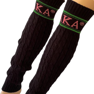 AKA Knit Leg Warmers for Women Winter Boot <b>Black</b> <b>Socks</b> Pink <b>Black</b> Green Stretch Cable Knit Dance Leg Sleeves Cozy Warm - Product Image 5