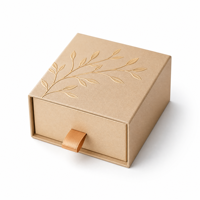 Boîte cadeau dorée avec motif feuille d'or, emballage cosmétique à manchon coulissant, écologique, portable, avec insert en mousse EVA personnalisé
