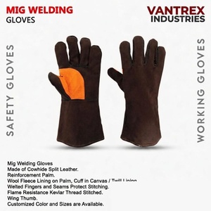 Leather Safety Welding <b>Gloves</b> Elbow Length <b>Thermal</b> Protection Outdoor Four Seasons Use Breathable Needle Detection Plain Casual - Product Image 6