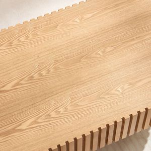 43.70 Inch Modern Handcrafted Oval Drum Coffee <b>Table</b> with Sturdy Pedestal for Living Room Small Wooden Design - Product Image 4