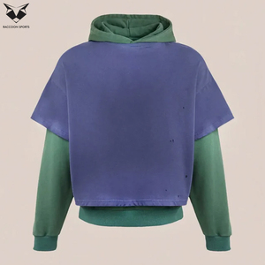 Double Layered Sleeve Hoodie Winter <b>Thick</b> <b>Fleece</b> Pullover Casual Streetwear Warm Hooded Sweatshirt Unisex Top - Product Image 3