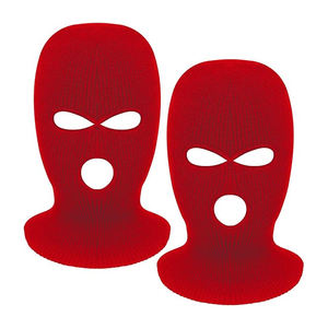 Balaclava unisexe rouge en tricot respirant et imperméable, masque facial à 3 trous, masque intégral pour le ski, taille adulte 56-58 cm - Product Image 1