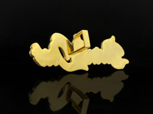 Pendentif Hip Hop de luxe en alliage plaqué or avec diamants glacés - Product Image 2