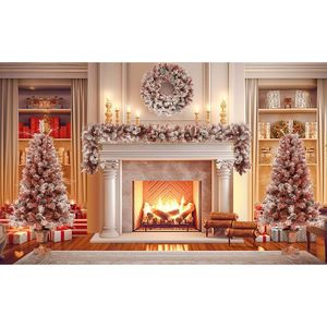 GO Juego de 4 piezas Árbol de Navidad artificial marrón con luces cálidas Flocado Conos de pino y bayas para decoración de puertas y chimeneas - Product Image 2