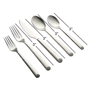Ensemble de couverts de luxe en acier inoxydable argenté de haute qualité, cuillère, couteau, fourchette, ensemble de couverts incassables à prix avantageux - Product Image 3