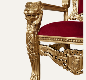 Silla de Descanso Clásica de Lujo en Madera de Caoba Maciza, Tallada a Mano, Mueble Tipo Trono Real para Uso en Hoteles y Apartamentos - Product Image 4