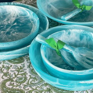 ชามเรซิ่นเกรดอาหารคุณภาพสูง เหมาะสำหรับสลัด ผลไม้ และของว่าง ชามสลัดเรซิ่นคุณภาพสูง ทำด้วยมือ - Product Image 1