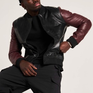 Veste de baseball bomber en cuir de vache véritable personnalisée, style universitaire, épaisse et unie, pour hommes, vente en gros - Product Image 4