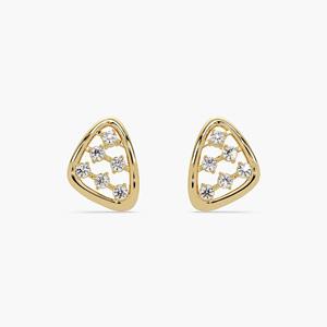 Pendientes de Diamantes Cultivados en Laboratorio de Oro de 14K, Minimalistas, Geométricos, Pequeños, Elegantes, para Uso Diario, Regalo de Joyería para Boda, para Mamá, Hija, Mujer - Product Image 4