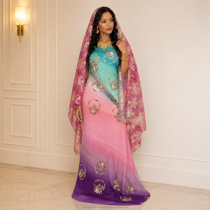 Tissu floral imprimé numérique 100 % polyester de luxe violet et blanc, style Dirac suisse, élégant pour mariage et fêtes, textile africain - Product Image 4