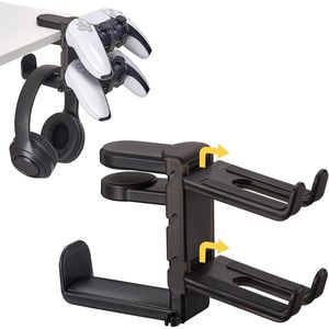 3 in 1 Adjustable Under Desk Headphone Hanger Universal 2 <b>Controller</b> Slots and 1 Headset Holder <b>Stand</b> Game Accessories - Product Image 1