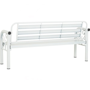 Contemporary Metal 3-Seater <b>Bench</b> Sofa Seating for Patio Waiting Area Home Furniture - Product Image 3