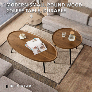 Petite table basse ronde en bois pour salon, design moderne et luxueux, durable et facile à nettoyer, meubles pour la maison, garantie 1 an - Product Image 5