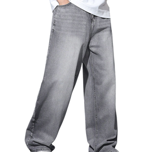 Jeans de Mezclilla Rectos y Holgados de Estilo Urbano para Hombre con Marca Personalizada y Servicio de Producción OEM - Product Image 1