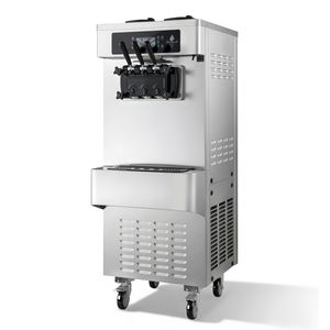 Machine à glace molle commerciale 2200W, 3 saveurs, autonome, rendement 20-28L/H avec 2 bacs de 6L, modèle 2022 - Product Image 1