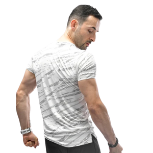 Camiseta Deportiva Blanca de Secado Rápido para Hombre, Transpirable, Elástica en 4 Direcciones, Costuras Overlock, para Gimnasio, Running, Entrenamiento - Product Image 2