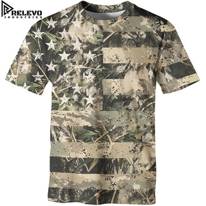 Camiseta de Camuflaje Personalizada para Hombre, Camiseta de Manga Corta con Estampado de Camuflaje por Sublimación, Camiseta de Secado Rápido con Logotipo Personalizado, Ropa Táctica de Caza - Product Image 1