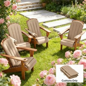 Set di 4 Cuscini Beige per Sedie da Esterno, Cuscini per Sedie da Giardino e Terrazza - Product Image 1