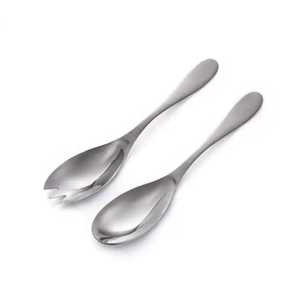 Eco-Friendly Stainless Steel 2-Piece Salad <b>Serving</b> <b>Spoon</b> Fork Home Tableware for Dessert Fruit Salad Mixing Tossing Metal - Product Image 3