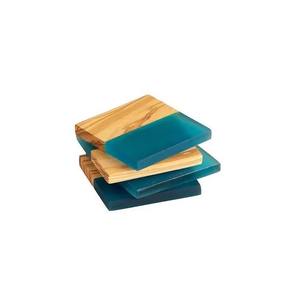 Oferta de Liquidación B2B v2025: Posavasos Cuadrados de Resina Epoxi y Madera de Olivo con Diseño Moderno, Tapetes de Resina Artística, ¡Venta Caliente! - Product Image 4